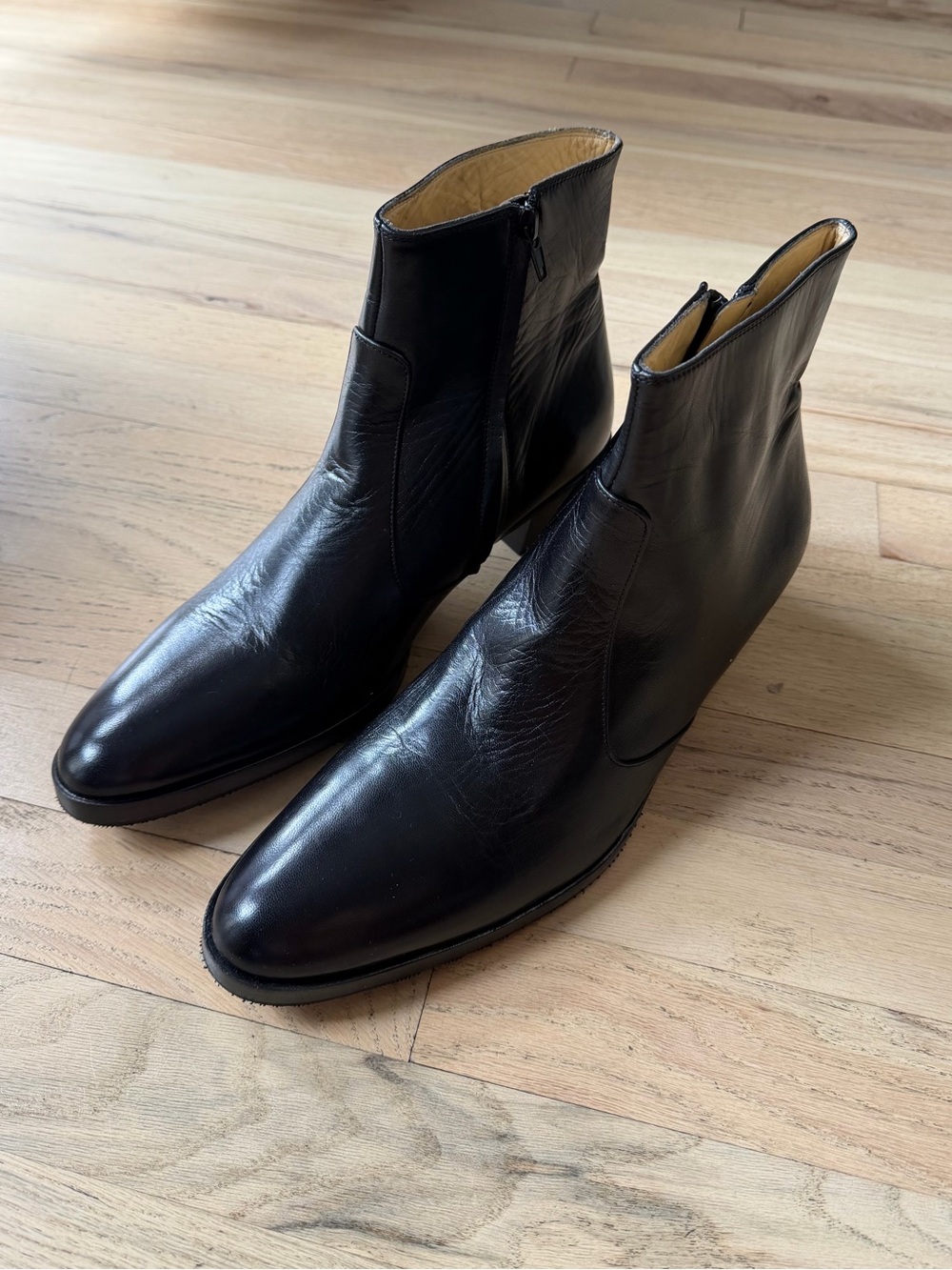 Helmut Lang Men's Black Leather Ankle Zip Boots